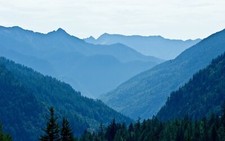 Landscape mountains forest nature pine Custom Gaming Mat Desk picture