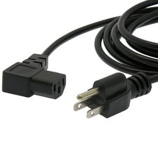 15 Pack of 1Ft Computer Power Cord 5-15P to C-13  Right Angle  Black / SVT 18/3 picture