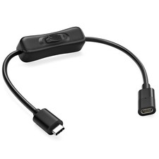 USB Type-C Extension Cable with On Off Switch 1FT, Support Video/Data/Charging picture
