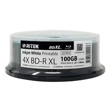 25 RITEK Blu-Ray BD-R XL BDXL 4X 100GB Triple Layers White Inkjet Printable Disc picture