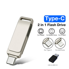 1TB 2TB 256GB Type C Metal USB Flash Drive Memory Sticks For iPhone iPad Android picture