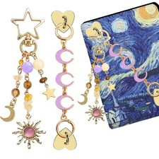 Sun Moon Charm Set for Kindle E-Reader, Y2K Phone Purse Backpack Accessory picture