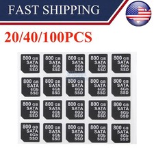 20/40/100PCS Capacity Sticker 800GB SATA 6GB SSD FOR DELL DXD9H X7K8W Hard Tray picture
