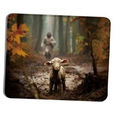 Christian Jesus Mouse Pad 7.9x9.5 Inch, Jesus and Lamb Bible Verse color_o picture