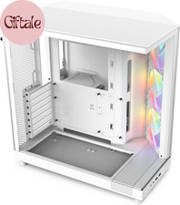 H6 Flow RGB Mid-Tower Airflow Case with 3 RGB Fans, Panoramic Glass Panels, and picture