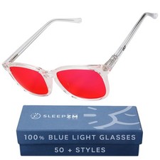 Blue Light Blocking Glasses for Sleep - 100% Red, Crystal picture