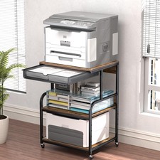 Large Printer Stand with Storage Shelf, Industrial Rolling Printer Cart Holde... picture