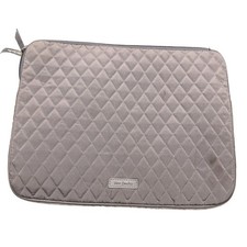 Vera Bradley Quilted Gray Laptop Sleeve Case Floral Rose Lining Microfiber 14in picture