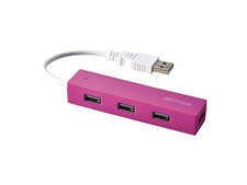 Buffalo USB Hub USB 2.0 Bus-Powered 4-Port Pink BSH4U055U2PK (Compatible with picture