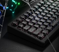 Black Spider Web Keycaps Shine Through Side Printed Cherry Profile Custom US picture