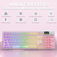 Wireless Mechanical Keyboard Pro V3 With Transparent Keycaps Hot-swappable F98 picture