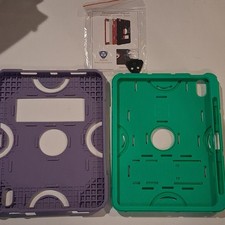 Shockproof Rugged Silicone Case for Apple iPad 11-inch, Purple/Green X003X6HWYB picture