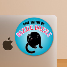 Funny Black Cat Sticker - Feline Razzle Dazzle Decal for Laptops & Tumblers picture