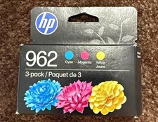 HP 962 Original Ink Cartridges 3-Pack Cyan Magenta Yellow Warranty FEB 2028 picture
