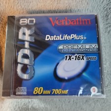Verbatim DataLifePlus 80 min CD-R Premium AZO Blue Tech 1X-16X Speed NOS Lot/11 picture