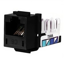 Hubbell HXJ6BK24 XCELERATOR CAT6 Modular Jack, Black picture