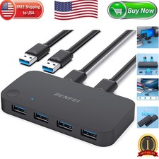 Dual Computer USB Switch with 4 Ports - Fast Data Transfer & Easy Control picture
