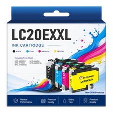 LC20EXXL Ink Cartridge Set Super High Yield 4-Pack LC20E XXL Ink MFC-J985DW picture