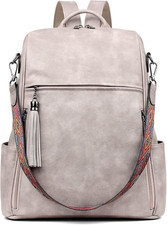 Leather Laptop Backpack for Women, 15.6