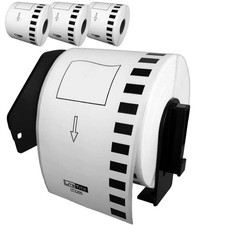 LiteTite DK-2205 (4 Rolls) Continuous Length Paper Tape Labels, Compatible with picture