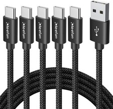 CLEEFUN USB C Cable [6ft, 5-Pack], A to Type C Fast 6ft, Black  picture