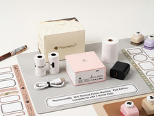 Phomemo M02 Mini Thermal Sticker Printer Machine in Pink with 3 Sticker Rolls picture