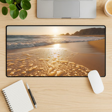 Sunset Beach Desk Mat 16x32 Ocean Aesthetic Mouse Pad XL Non-Slip picture