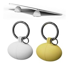 Portable Egg Keyring Style Anti-Slip Silicone Laptop & Pad Stand white+yellow picture
