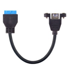 CY  25cm USB3.0 Single Port A Female Screw Mount Type to Up Angled  Header Cable picture