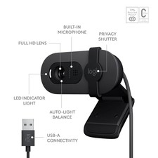 LOGITECH 960001580 BRIO 100 1080P FULL HD WEBCAM - GRAPHITE picture