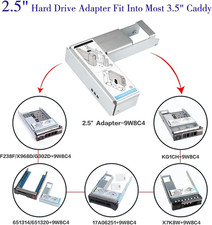 4x 9W8C4 F238F Tray Adapter for Dell R710 R720 3.5