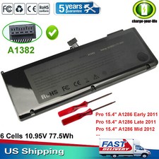 A1382 Battery For Apple MacBook Pro 15 inch A1286 Early 2011 Late 2011 Mid 2012 picture