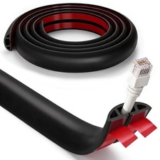 4ft Self-Adhesive Cord Covers for Floor Wires, Cable Management, Black Hider picture