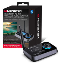 Monster Bluetooth 2 In 1 Wireless Audio Adapter - Black New Open Box picture