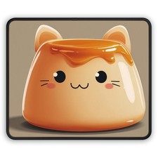 Kawaii Caramel Cat Pudding Gaming Mouse Pad | Cute Desk Accessory picture