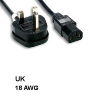10x 6ft UK Britain Power Cord IEC-60320 C13 to BS 1363 18AWG 13A/250V BSI Fused picture