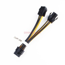 Dual 6 pin Female to 8 Pin Male  PCIE GPU Graphics Vedio Cards Power Cable US picture