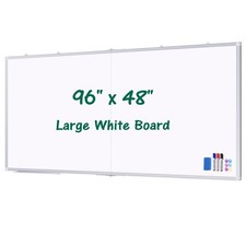 Whiteboard Wall Mount 96 x 48 Aluminum Frame White Magnetic picture