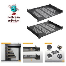 2 PCS 12” Rack Shelves for 19 inches Network Rack & Cabinets, 1U Rack Mount S... picture