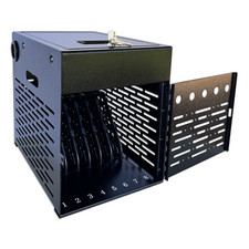 8-Device Tablet Charging Station, Lockable Steel Case Fits 14