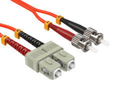 5m OM1 SC to ST UPC Duplex Corning Fiber Optic Cable MultiMode 62.5/125 OFNR ... picture