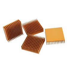 4pcs 40x40x11mm Aluminium Heat Sink Cooler Radiator Fin Heatsink Gold Tone picture