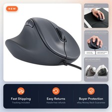 ELECOM Left Handed Ergonomic USB Wired Mouse, Silent Click, 2000 DPI, 5 Buttons picture