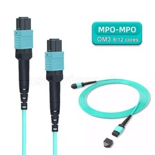 Fiber Optic Patch Cord MPO to MPO OM3 Cable 8 or 12 Core Type B Female 1~40m lot picture