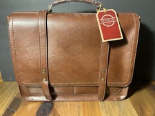 ECOSUSI Brown Vegan Leather Messenger Briefcase Laptop Bag Vintage Style NWT picture