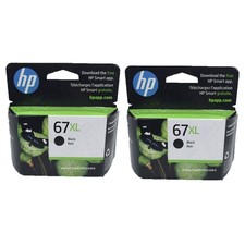 2pcs HP 67XL Black Ink Cartridges In Retail Box picture