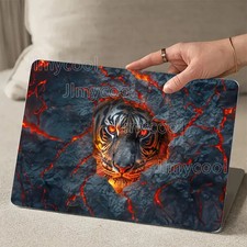 2pcs Cool Black Tiger Pattern Laptop Case PVC Material for 15.35 Inch Motorcycle picture