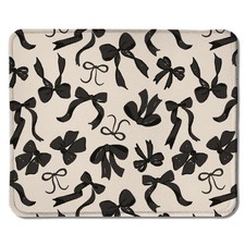 Coquette Black Bow Mouse Pad Cute Preppy Girly Ribbon Mat 9.5x7.9 Inch picture