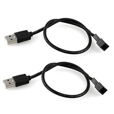 DGZZI USB to 3Pin Cable 2PCS 30cm/12Inch USB to 3-Pin PWM 5V USB Sleeved Fan picture