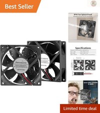 Durable 80mm High Airflow Fan 2-Pack - 12V DC for Refrigerators & Industrial Use picture